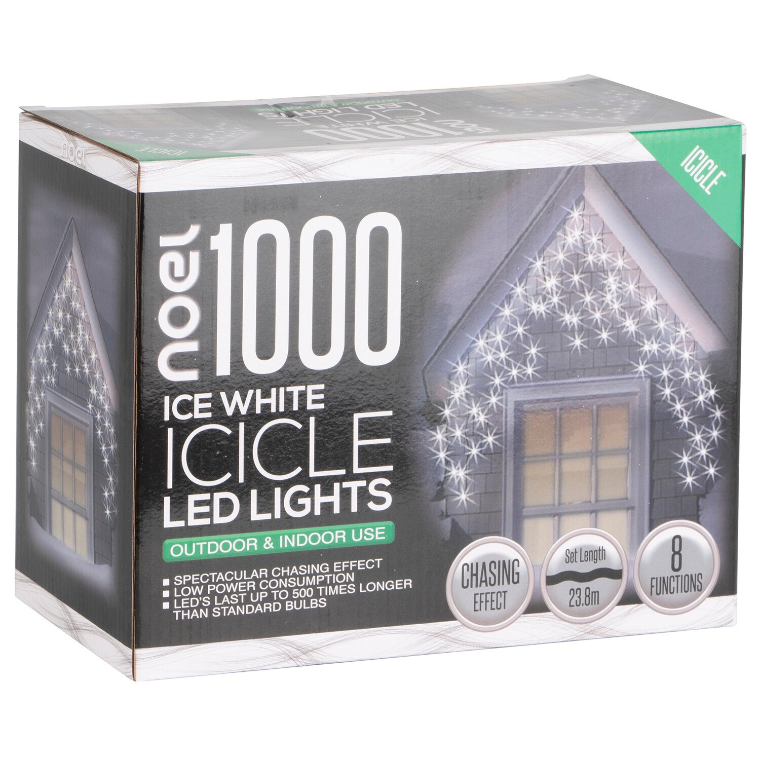 noel LED Icicle Lights - Ice White / 1000 Image 2