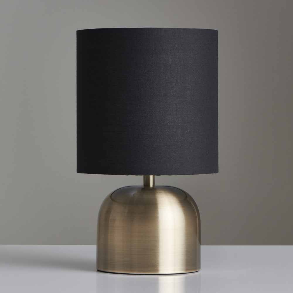 Wilko Brass and Black Touch Lamp Image 1