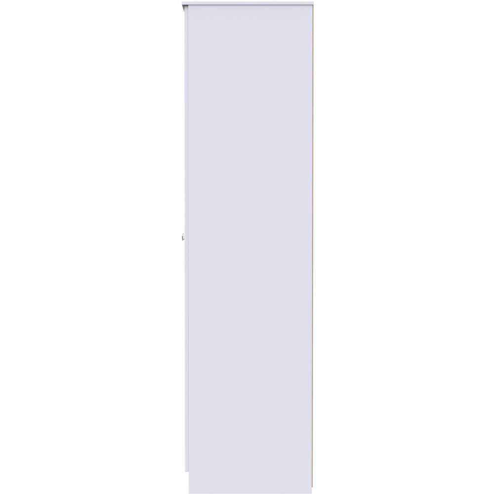 Crowndale Yarmouth Ready Assembled 2 Door Gloss White Tall Double Wardrobe Image 3