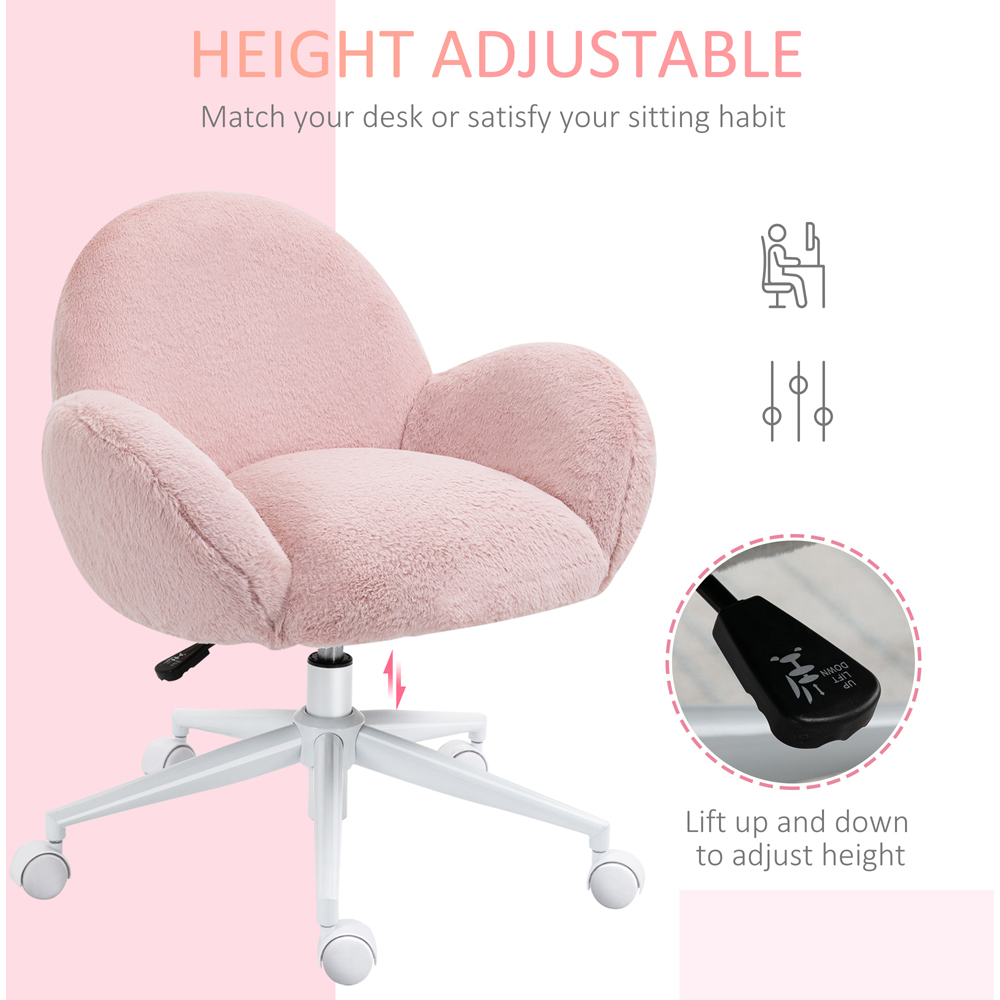 Portland Pink Fluffy Leisure Swivel Office Chair Image 4