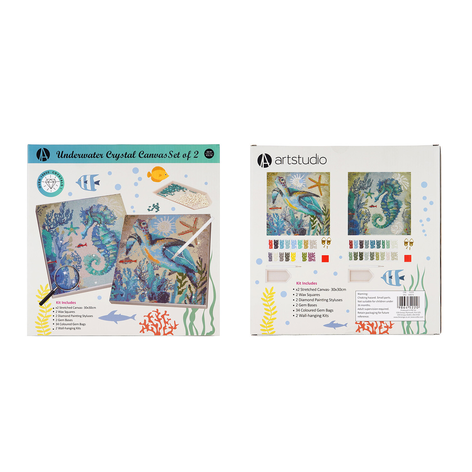 Art StudioPack of 2 Underwater Crystal Canvases Image 3