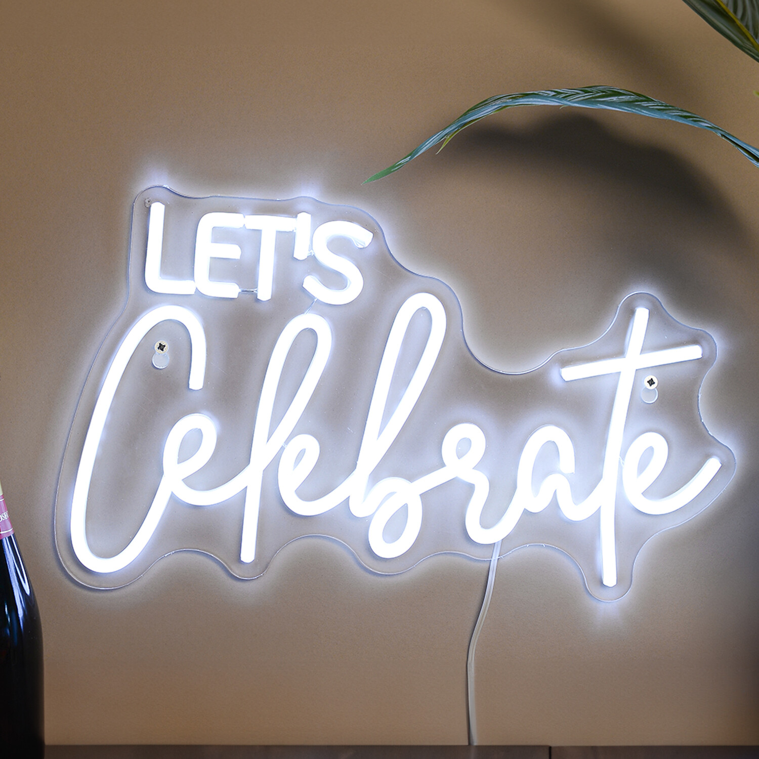 Lets Celebrate Neon Sign - White Image