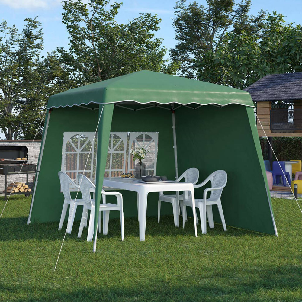 Outsunny 4 x 2.4m Green UV50+ Pop Up Gazebo Image 1