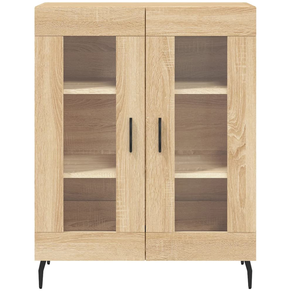 vidaXL 2 Glass Door 3 Shelf Sonoma Oak Highboard Image 8