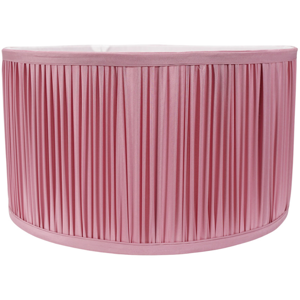 ValueLights Jess Blush Pink Ruched Pleated Large Drum Lamp Shade Image 1