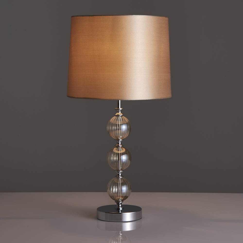 Wilko Champagne Gold Glass Table Lamp Image 2