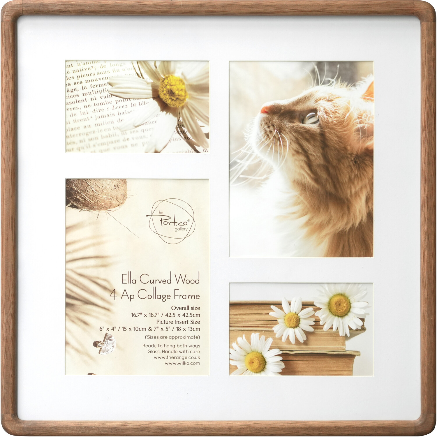 Ella 4 Aperture Wooden Photo Frame - Neutral Image 1