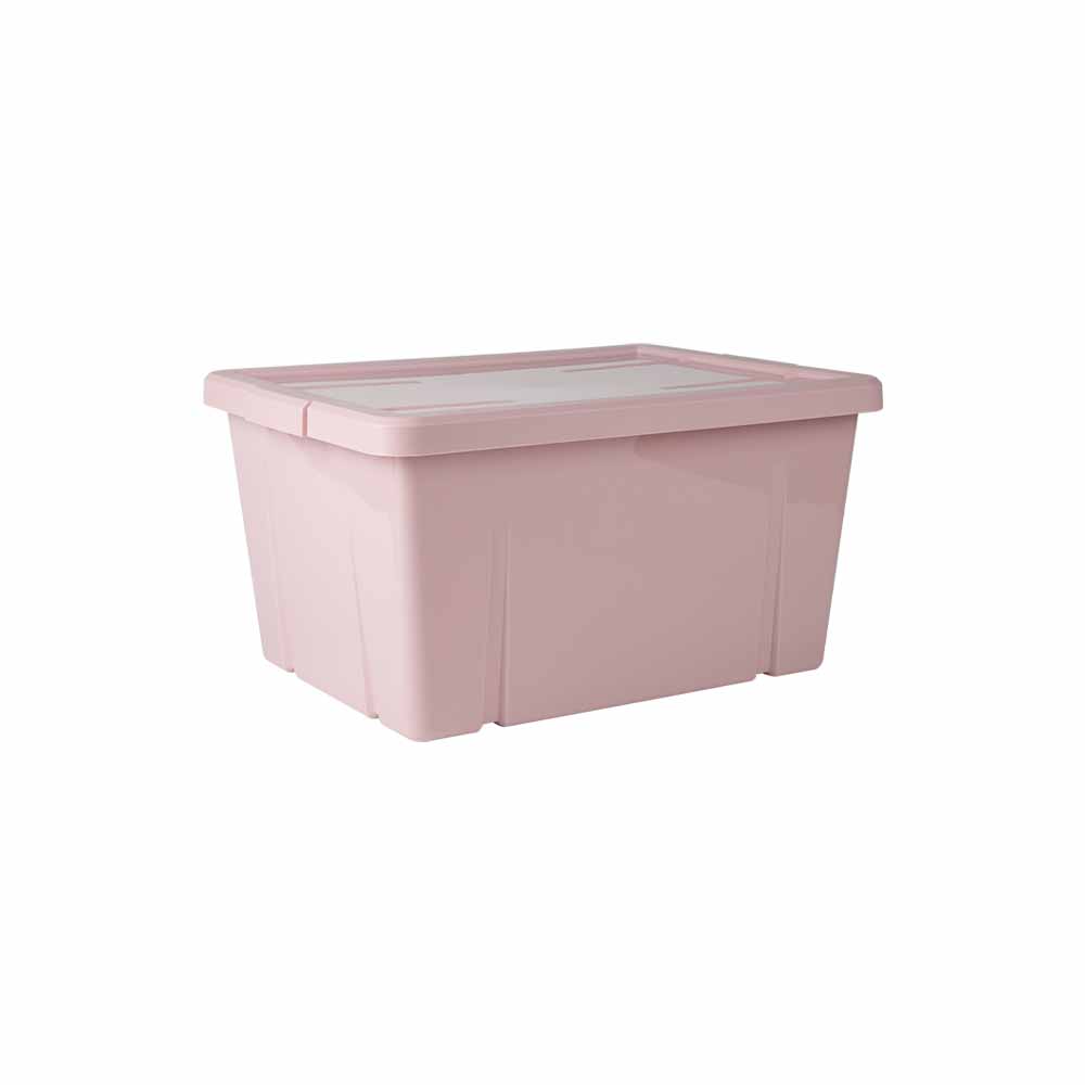 Wilko 20L Storage Box Blush Pink Image 2