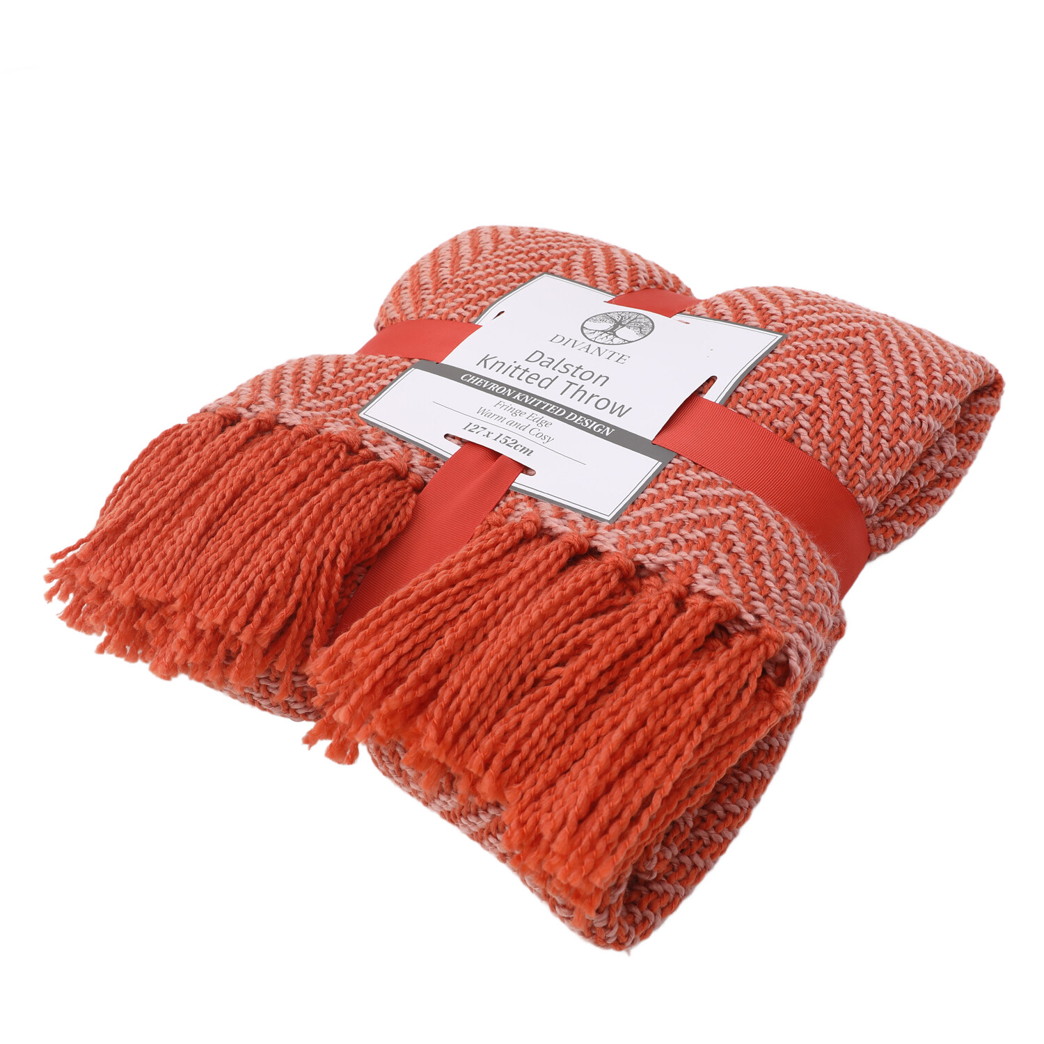 Dalston Knitted Throw - Orange Image 3