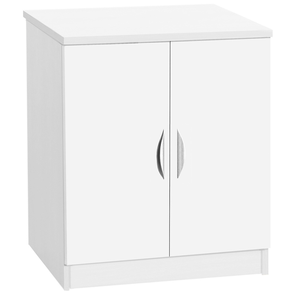 R White Cabinets 2 Door White Desk Height Cupboard Image 2