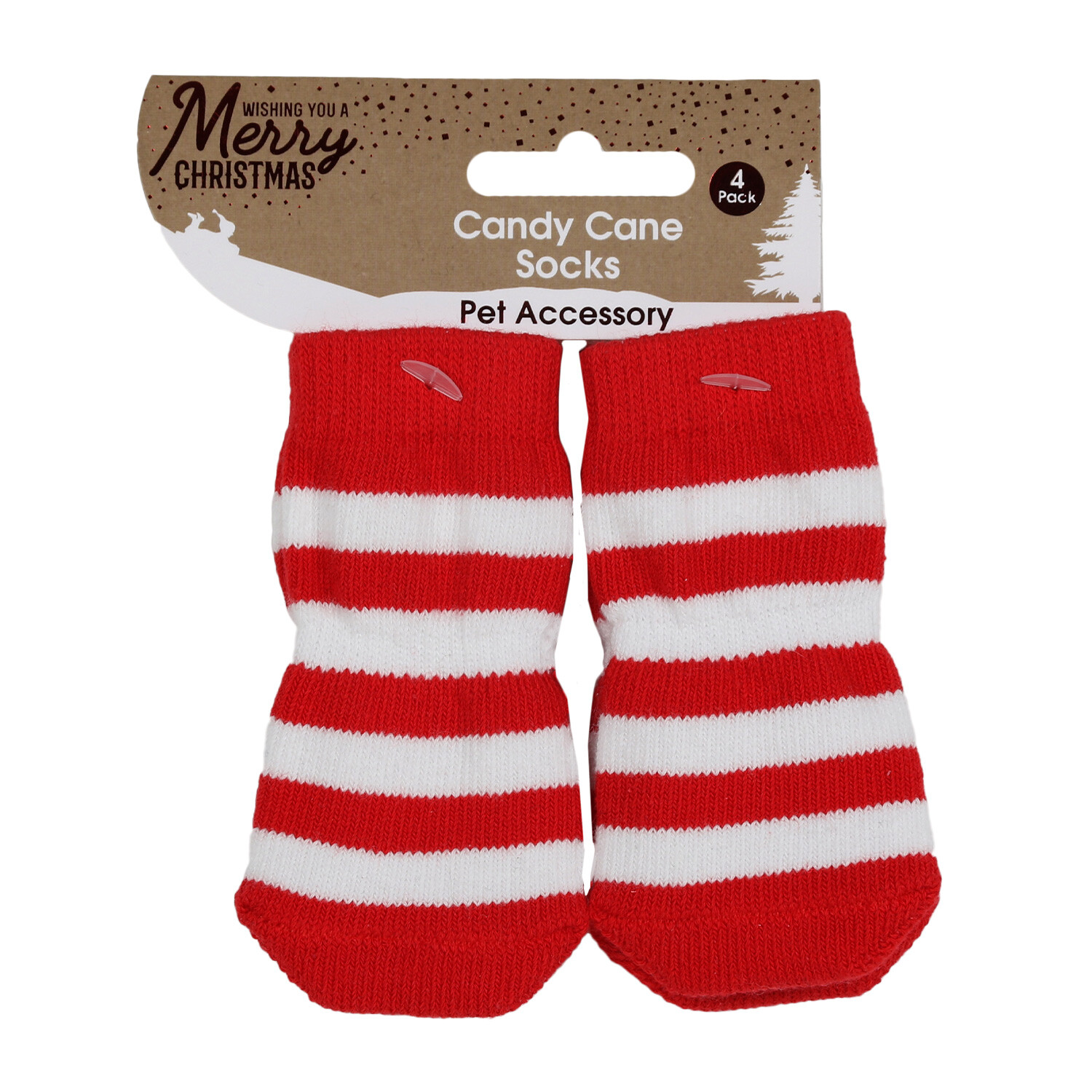 Candy Cane Pet Socks - Red Image 2