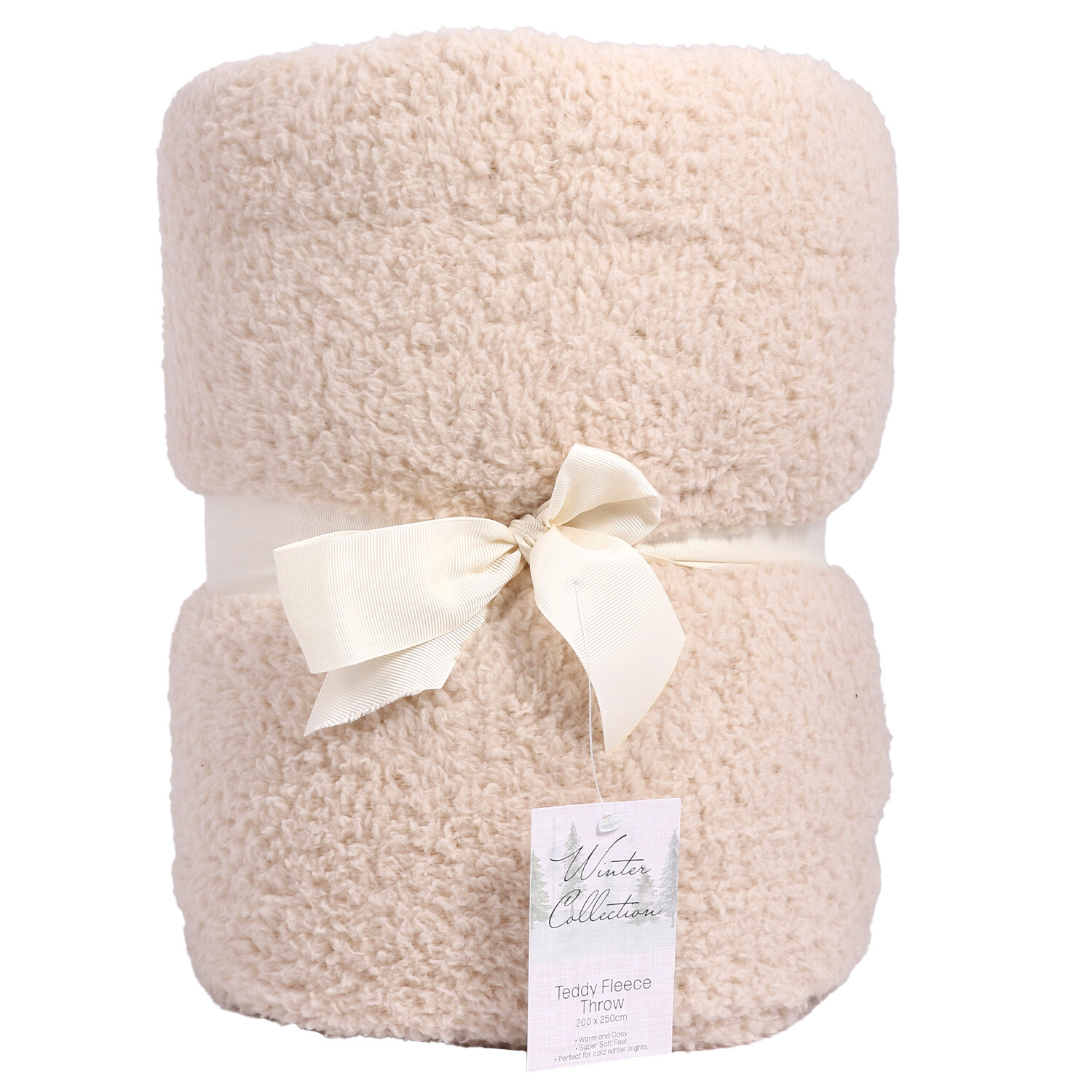 Natural Soft Teddy Fleece Throw Image 1