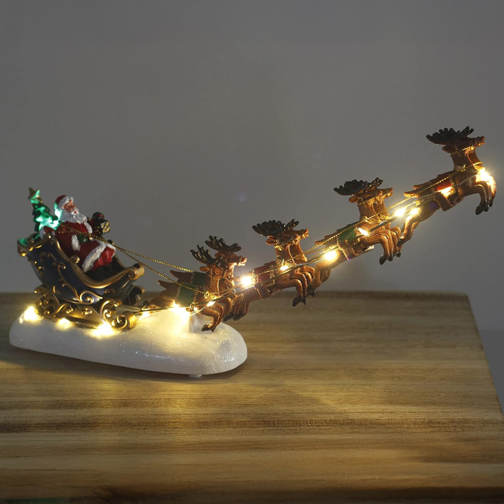 Marco Paul Warm White LED Santa Riding Sleigh Decoration Ornament Image 3