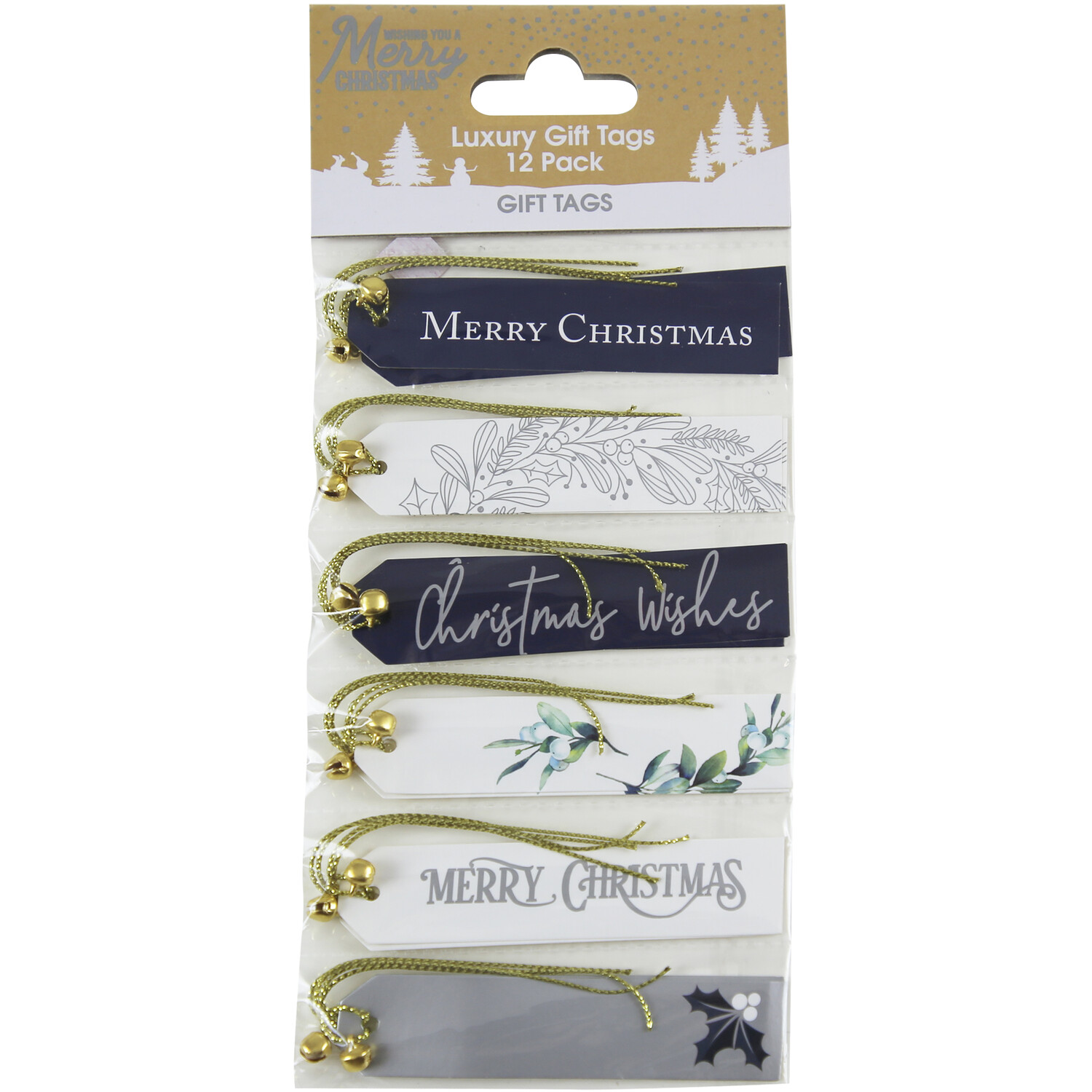 Pack of 12 Navy Luxury Gift Tags - Navy Image