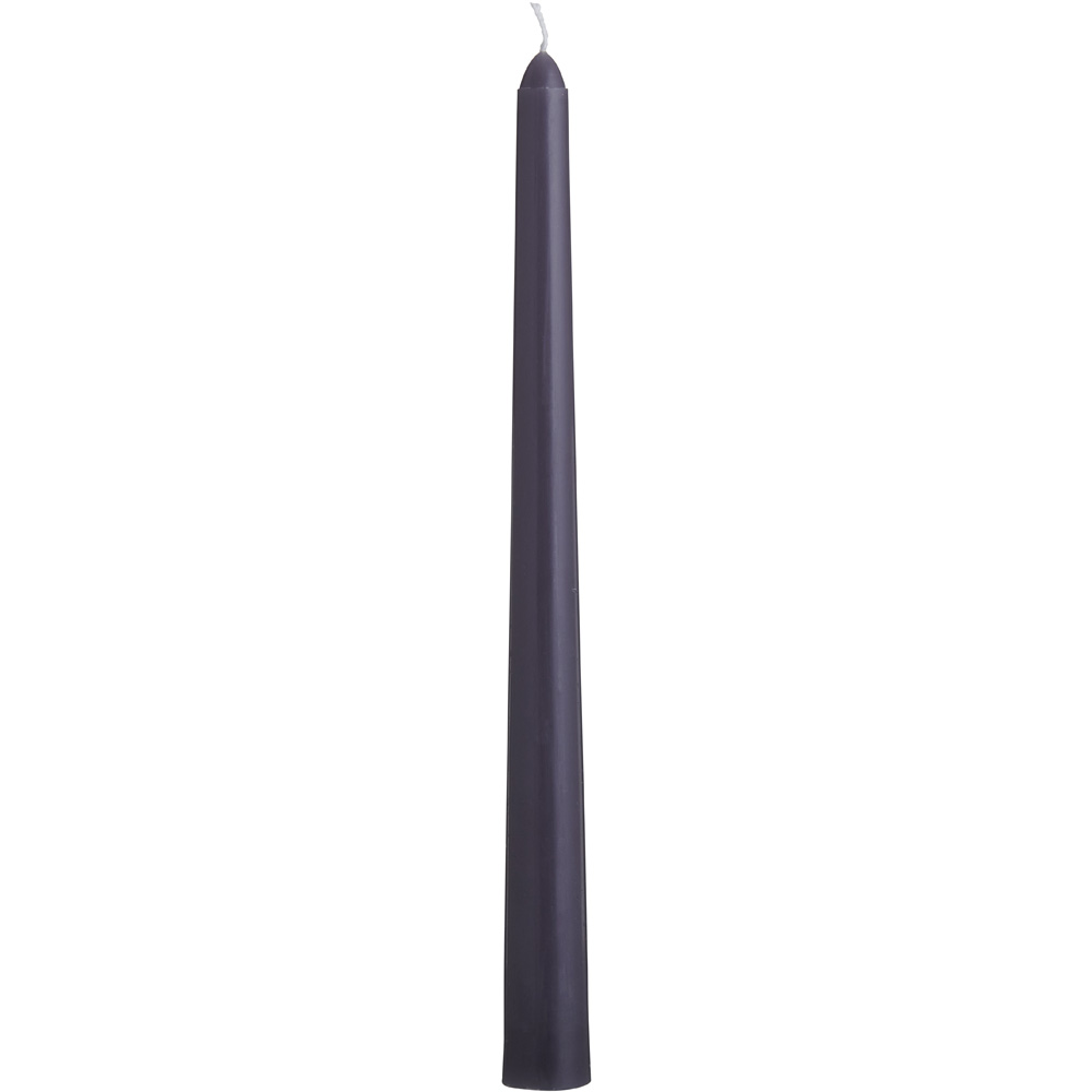 Wilko Unscented Taper Candles D/Grey 10 Pack Image 2