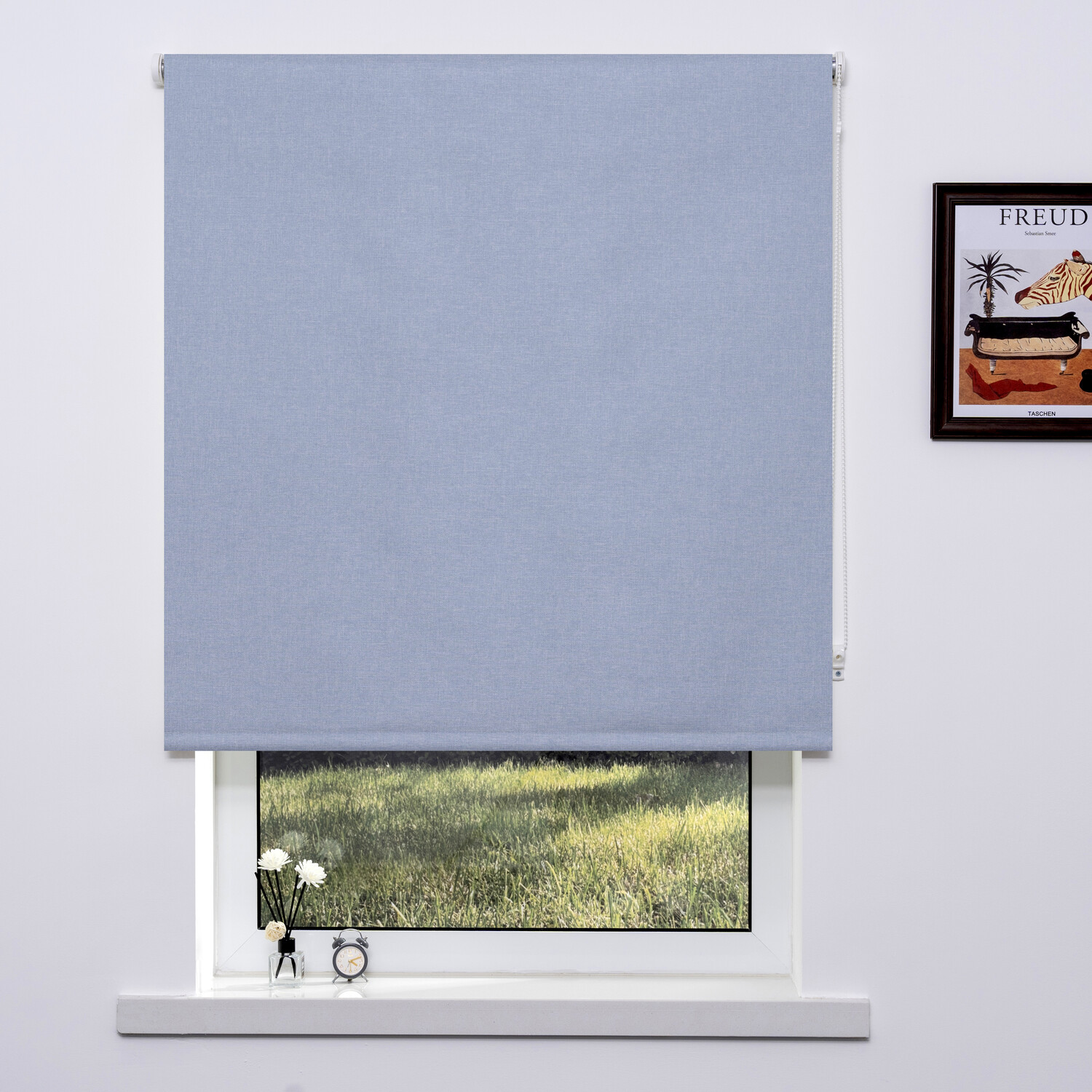 Trends Textured Blackout Blinds - Denim Blue / 60cm Image 1