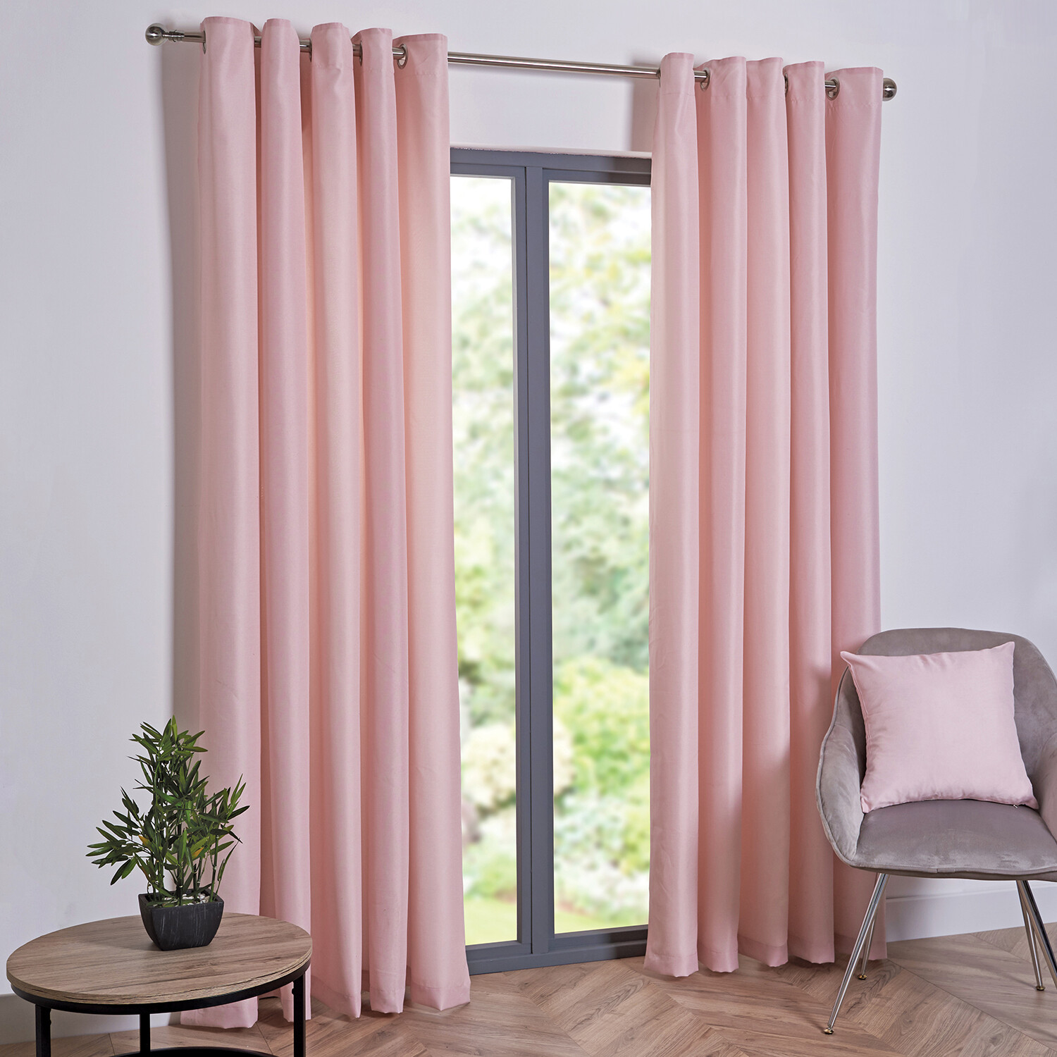 Taylor Eyelet Curtains   - Blush / 229cm Image 2