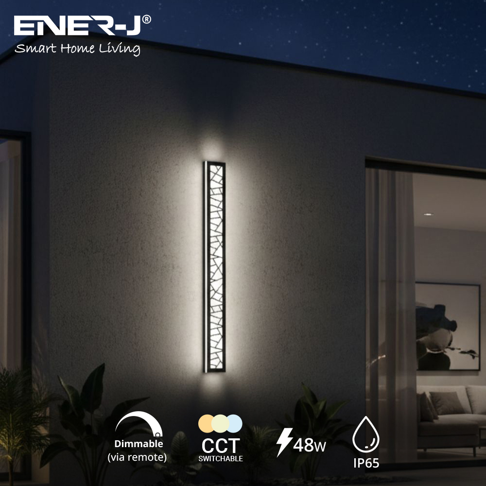 ENER-J PrismGrid 48W CCT Adjustable and Dimming Geometrical Acrylic LED Wall Light 100 x 11cm Image 2