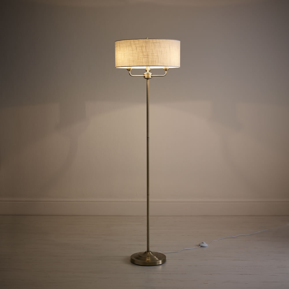 Grantham Floor Lamp Antique Brass Image 2