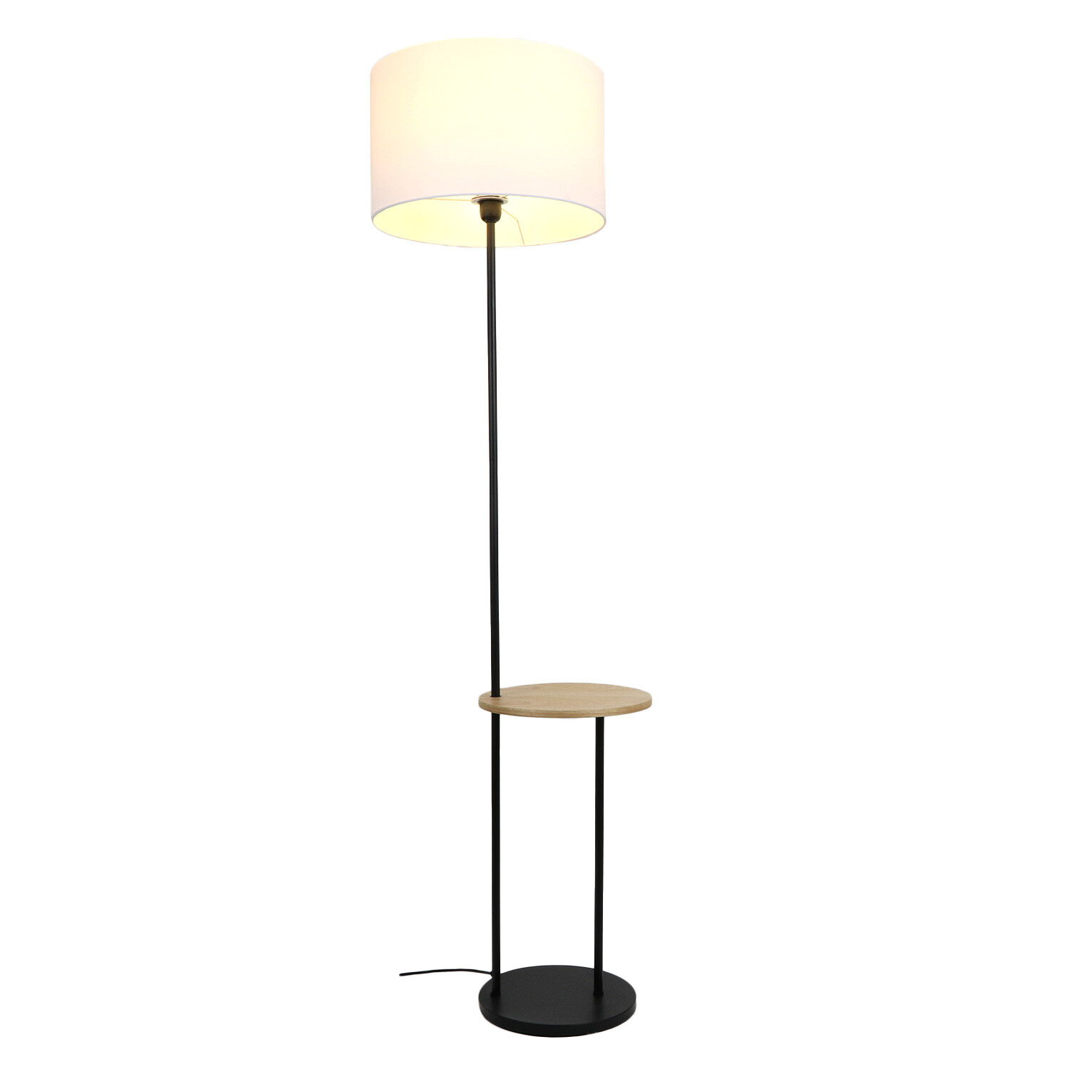 White Peter Floor Lamp with Table Image 2