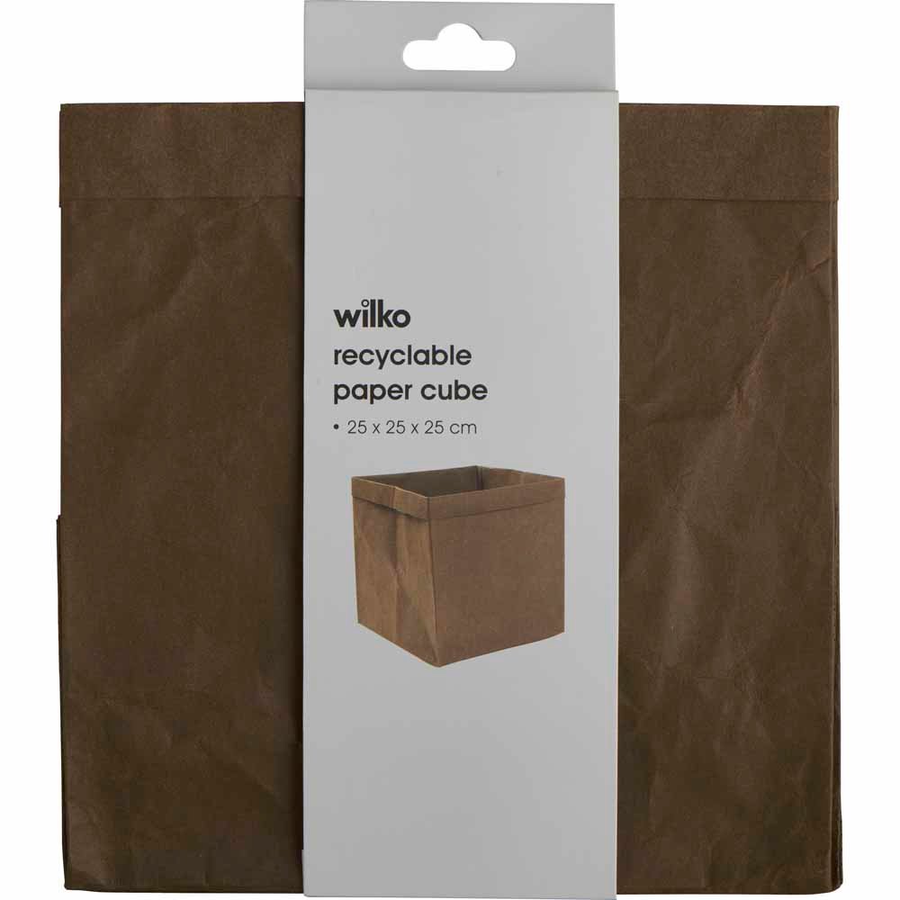 Wilko Khaki Recycled Paper Cube Image 2