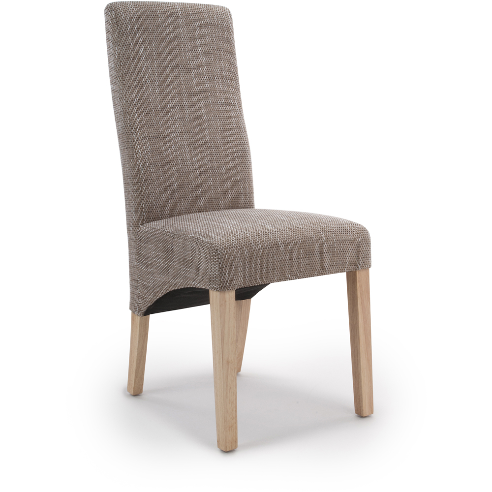 Baxter Set of 2 Oatmeal Tweed Dining Chair Image 2