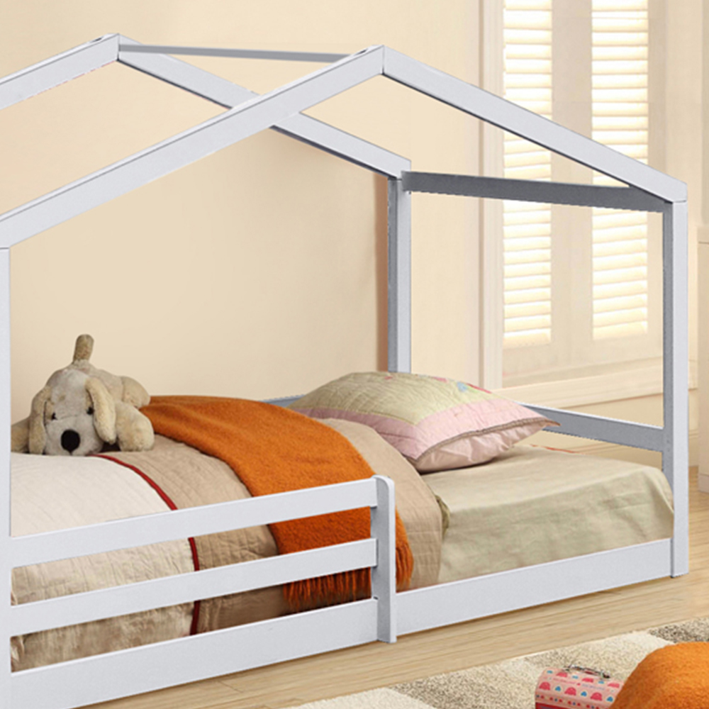 Brooklyn Single White Wooden House Style Bed Image 2