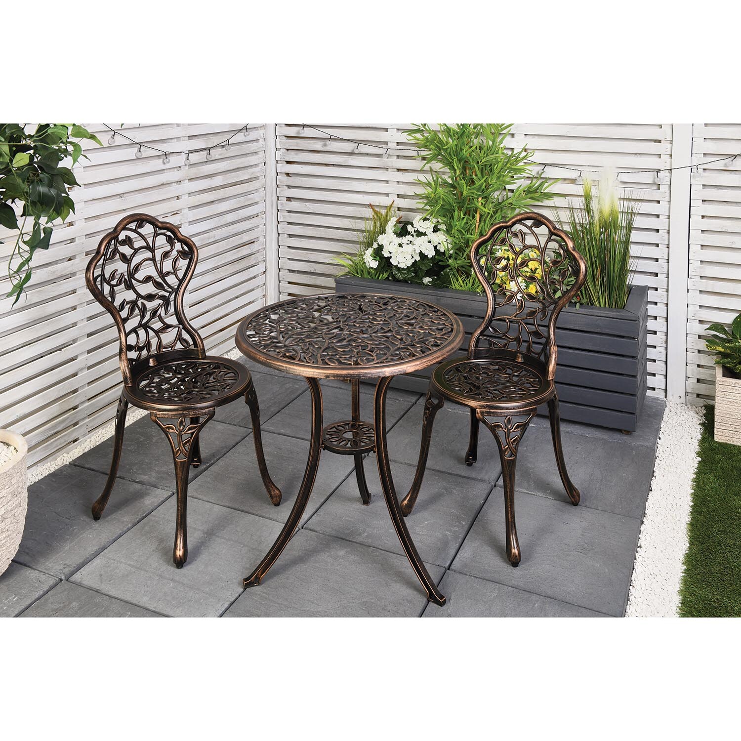 Gloucester 2 Seater Bistro Set Antique Bronze Image 2