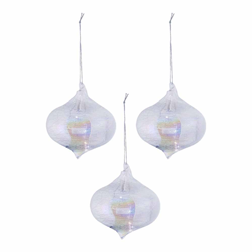 Wilko Magical Iridescent Christmas Baubles 3 Pack Wilko
