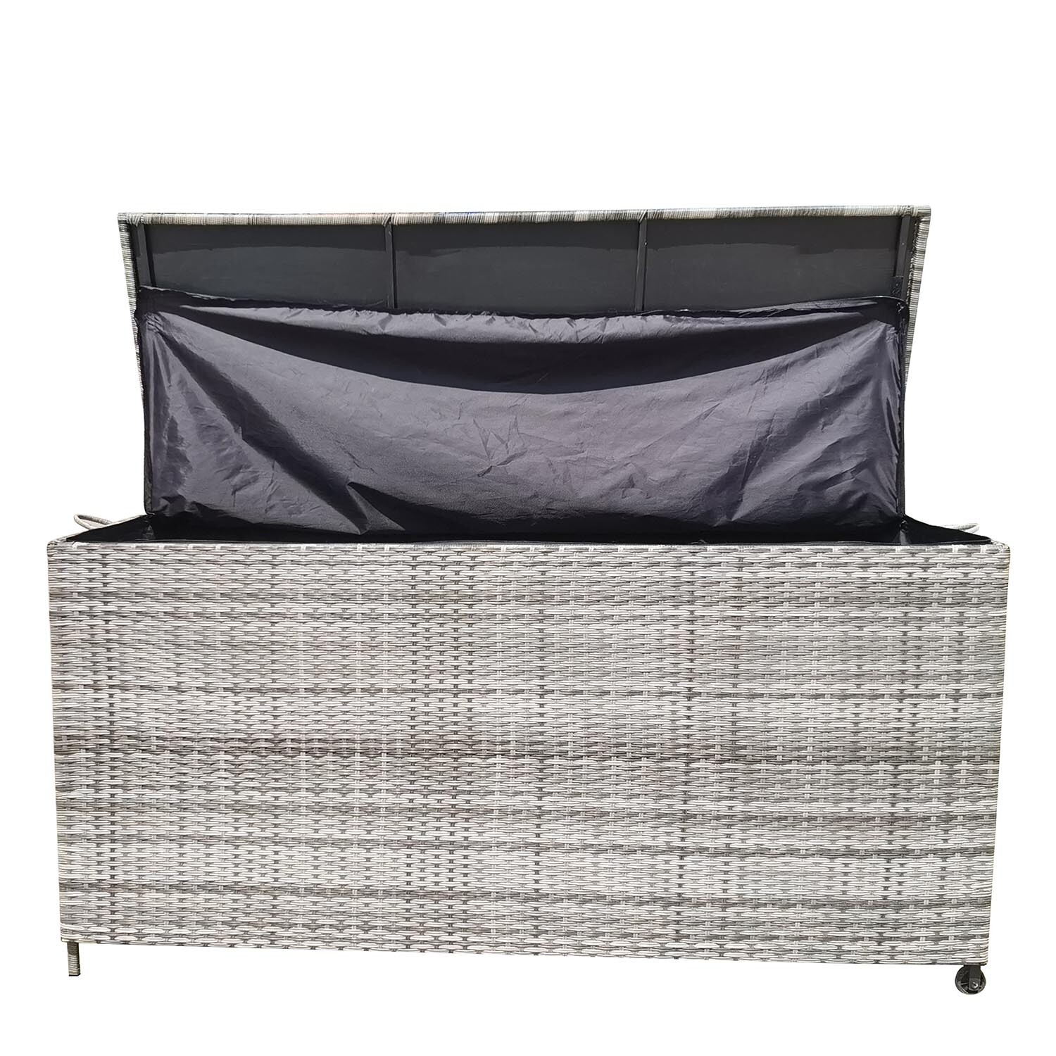 Malay Deluxe New Hampshire Grey Rattan Effect Cushion Storage Box Image 4