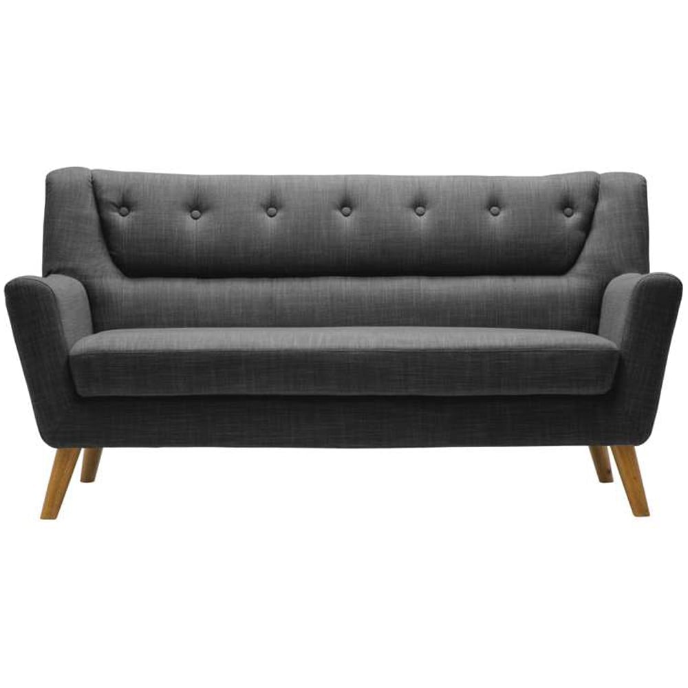 Lambeth 3 Seater Grey Fabric Sofa Image 3