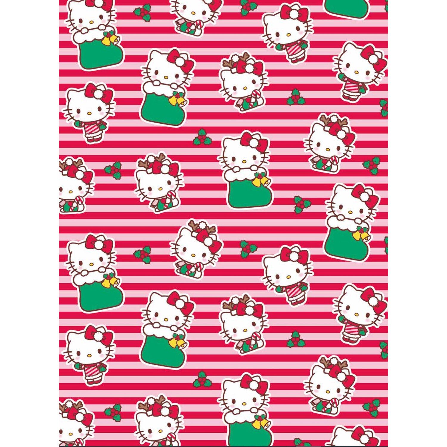 Hello Kitty Gift Wrap Red and Pink Image