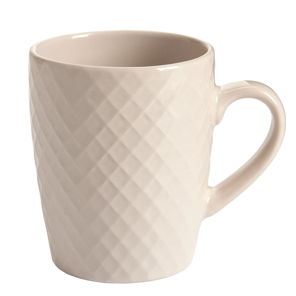 Wilko Cream Chequer Mug Image 1