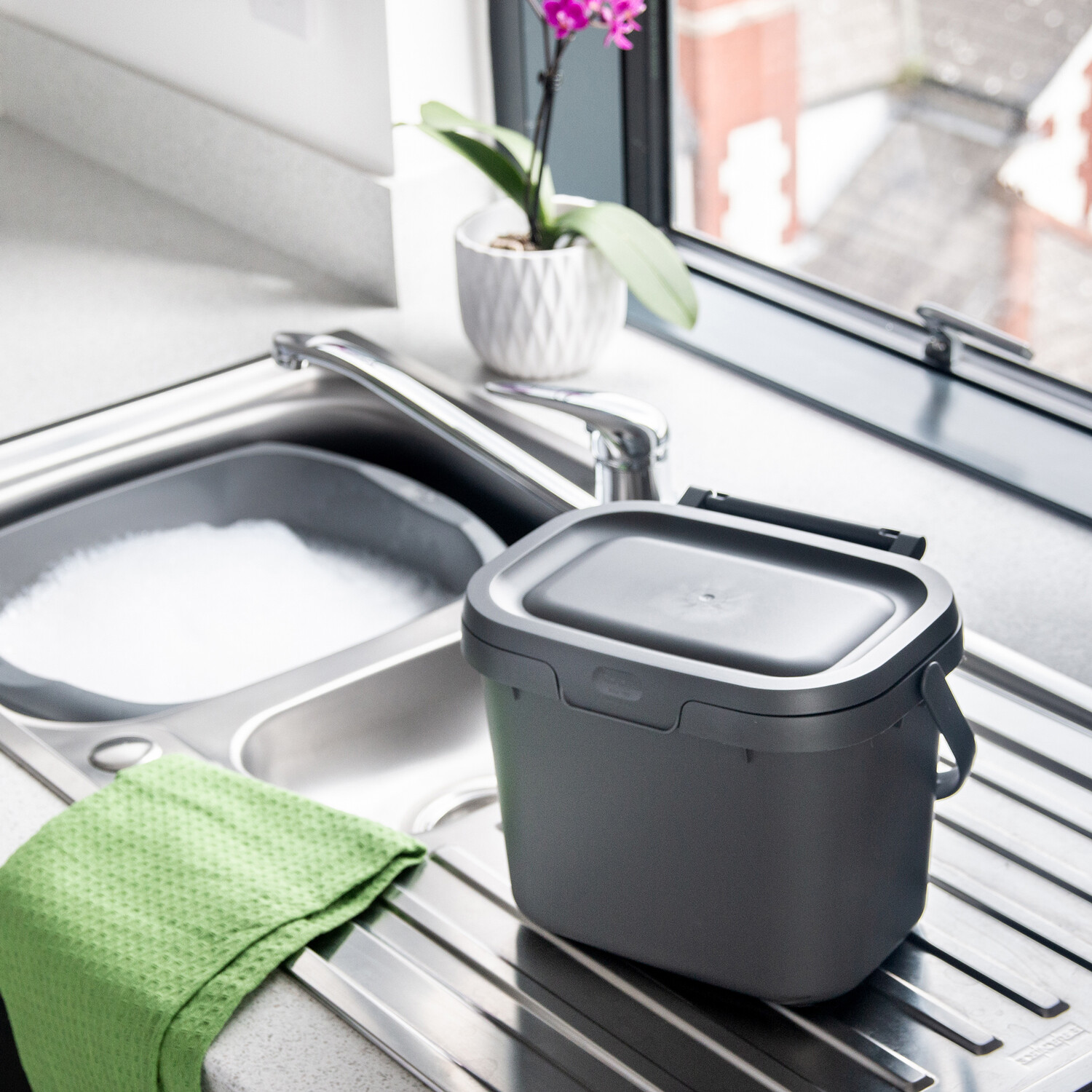 Addis Kitchen Caddy with Lid Metallic Image 3