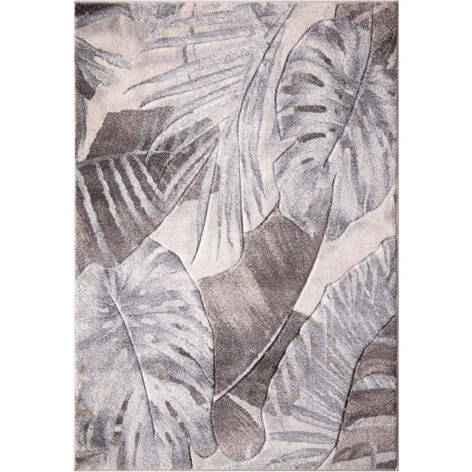Jungle Leaf Rug - Grey / 140cm Image 1
