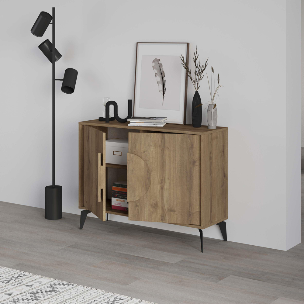 Decortie Gora 2 Door Dark Oak Effect Console Sideboard Image 8