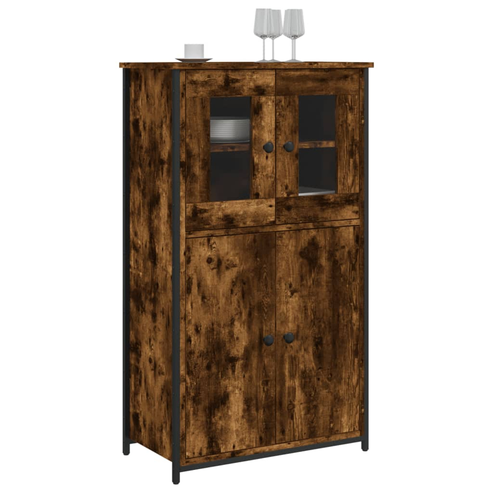 vidaXL 4 Door Smoked Oak Highboard Image 3