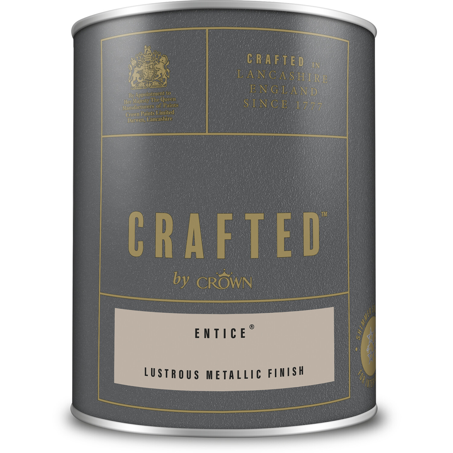 Crown Crafted Walls Wood and Metal Entice Lustrous Metallic Shimmer Emulsion Paint 1.25L Image 2