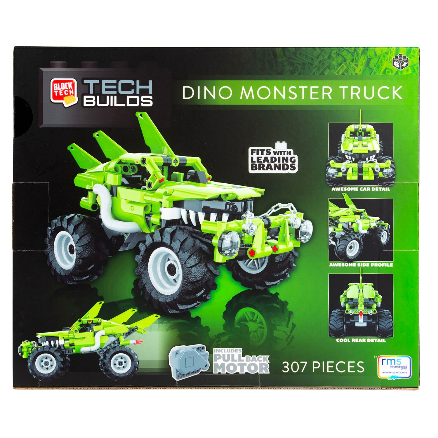 Block Tech Dino Monster Truck - Green Image