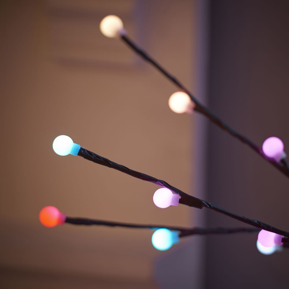 Wilko 6ft Colour Changing Indoor Twig Christmas   Tree Image 3