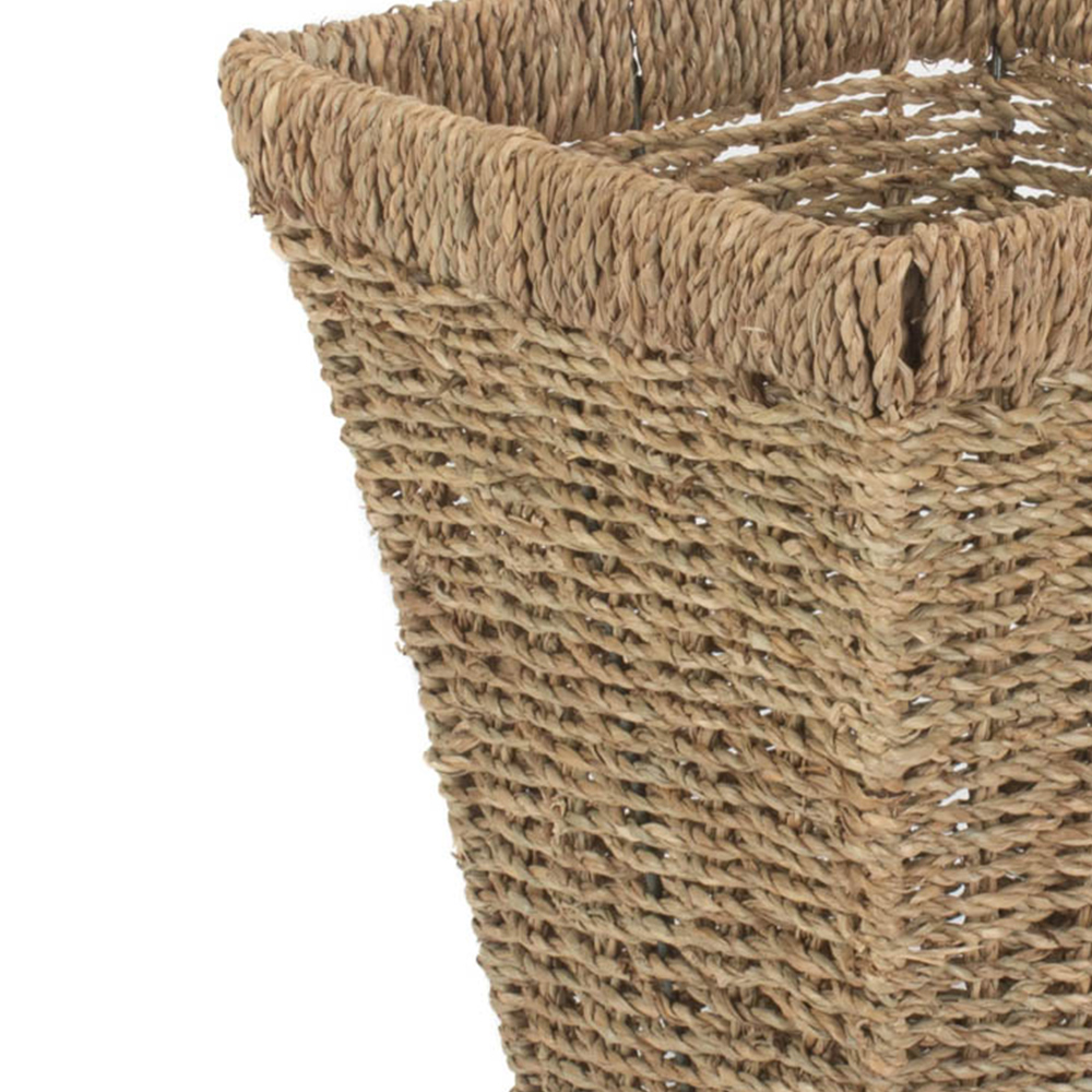 Red Hamper Seagrass Square Waste Paper Basket Bin Image 3