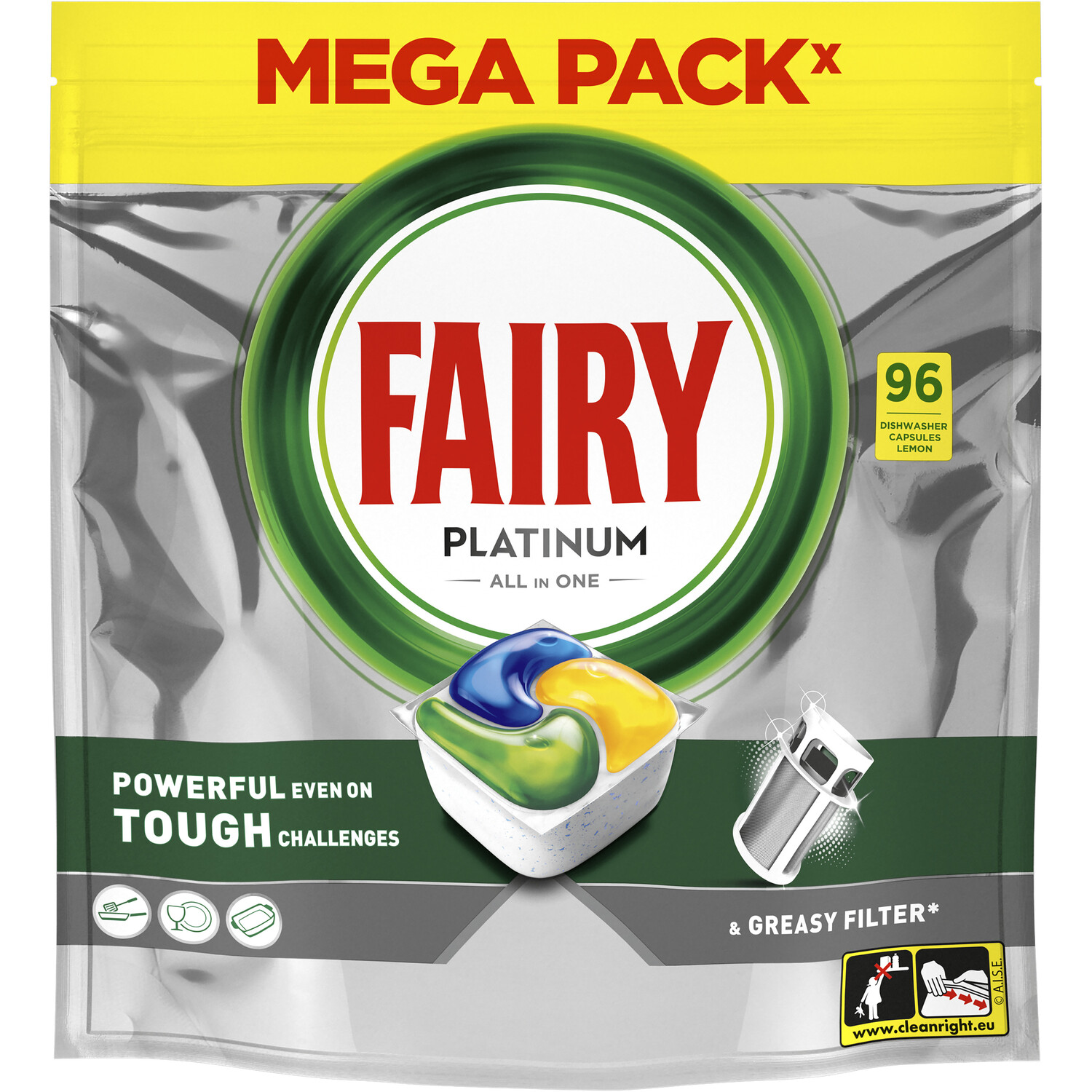 Fairy Platinum Dishwasher Tablets 96 Image 2