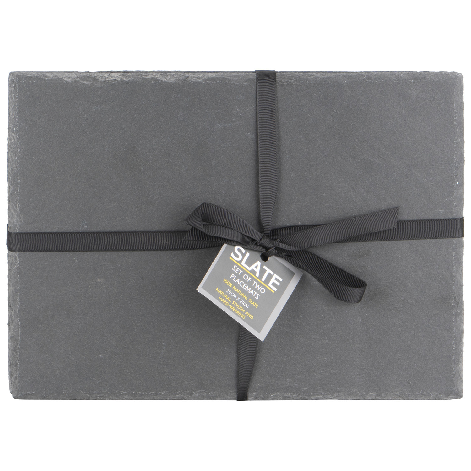  Slate Black Rough Edge Placemats 2 Pack Image 2
