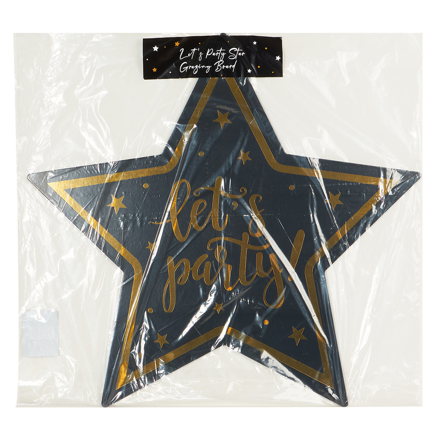 Lets Party Star Grazing Board - Black and Gold Image 2