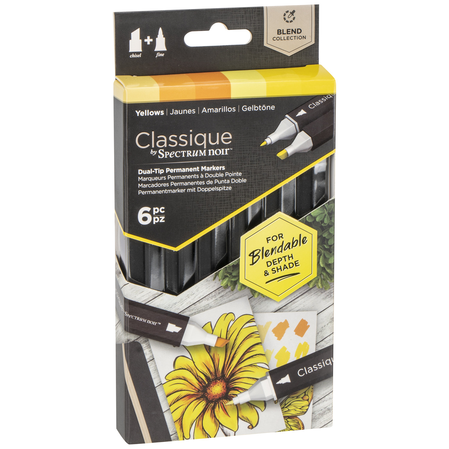 Pack of 6 Classique Pens by Spectrum Noir - Yellow Image
