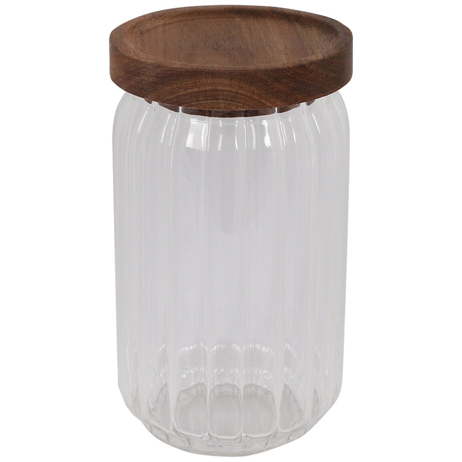 Glass Storage Jar with Acacia Wood Lid 700ml Image