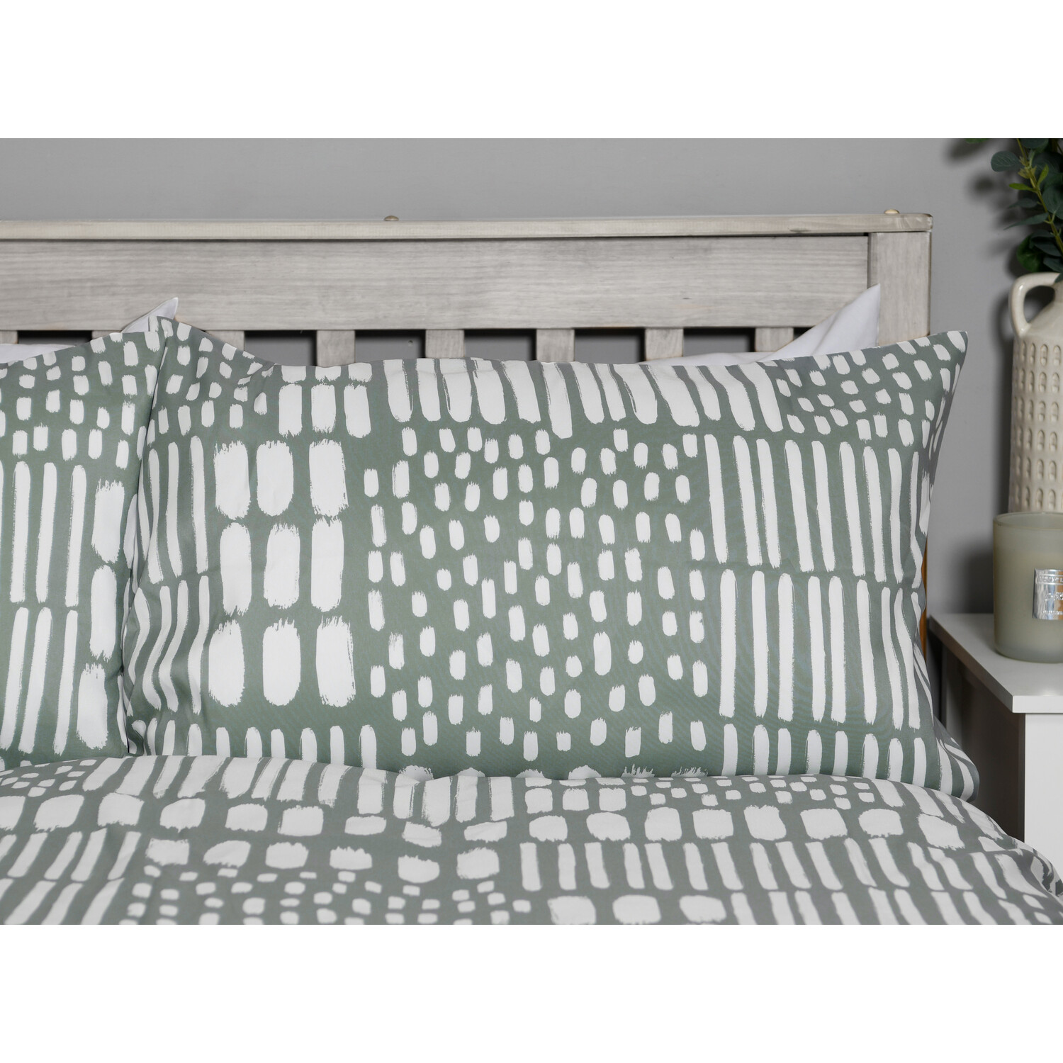 My Home Double Sage Kailani Duvet Cover and Pillowcase Set Image 3
