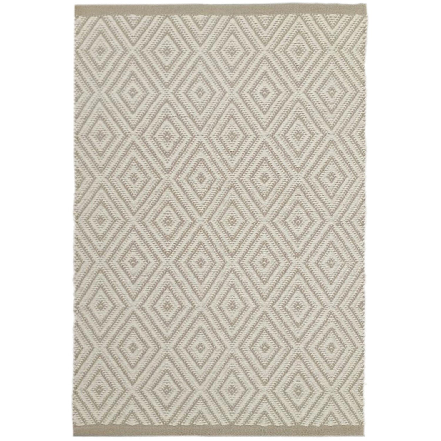 Cozy Diamond Cotton Rug - Beige Image