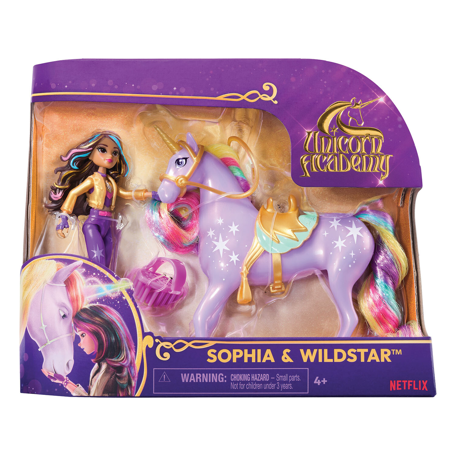 Unicorn Academy Small Doll and Unicorn Set - Multicolour Image 1