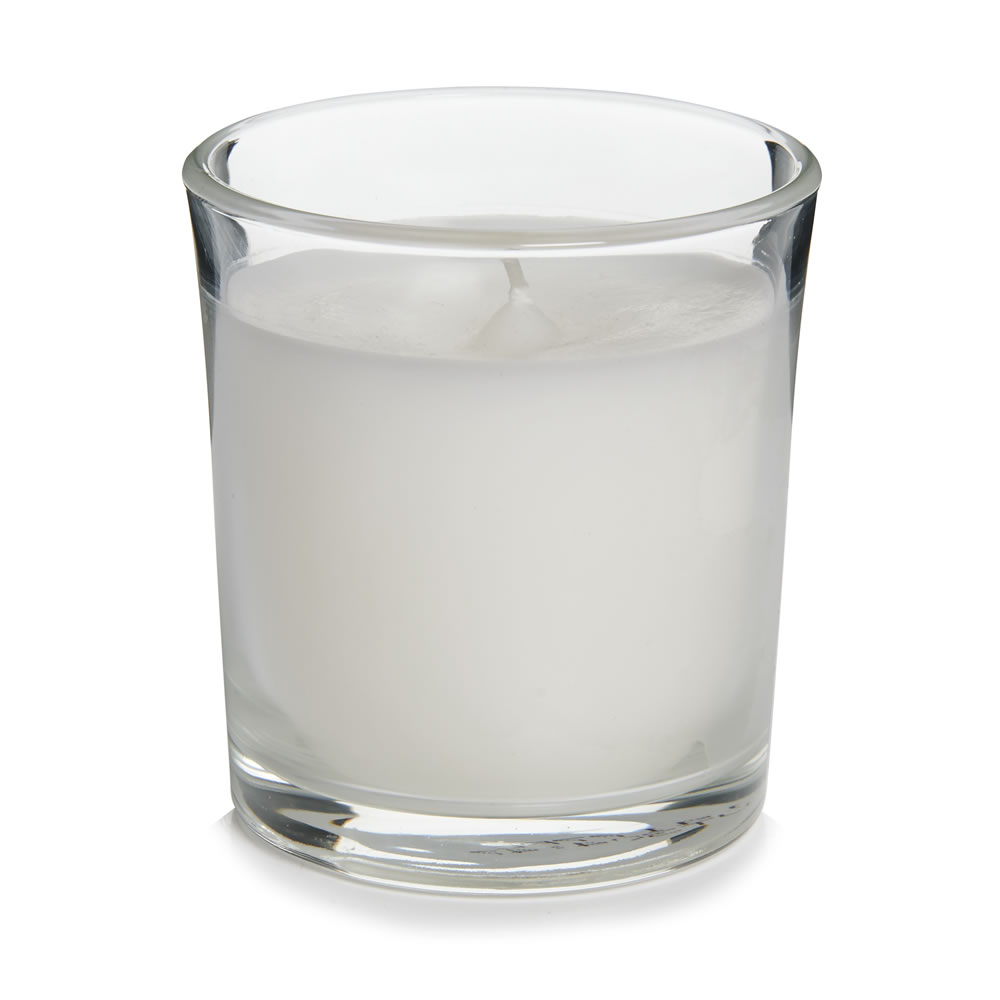 Wilko Cotton Fresh Scented Glass Candle Fill your home with uplifting fragrance with our amazing smelling glass candle. The candle comes in an attractive looking glass housing and is infused with nature-inspired fragrance for a flowery aroma. Its fragrance carries top notes of linen and lemon with mid notes of jasmine and lily, and a cedarwood and salt base. It will infuse your home with a unique combination of scent that your senses are sure to love. It is perfect to enhance the ambience and set the mood at home with flickering flame and some pleasant fragrance. Warning: Contains linalool, 4-tert-butylcyclohexyl acetate, tetramethyl acetyloctahydronaphthalenes. May produce an allergic reaction.